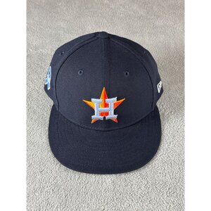 MLB Houston Astros X BREAST CANCER RIBBON 59FIFTY 5950 Hat Men's Fitted All BLUE